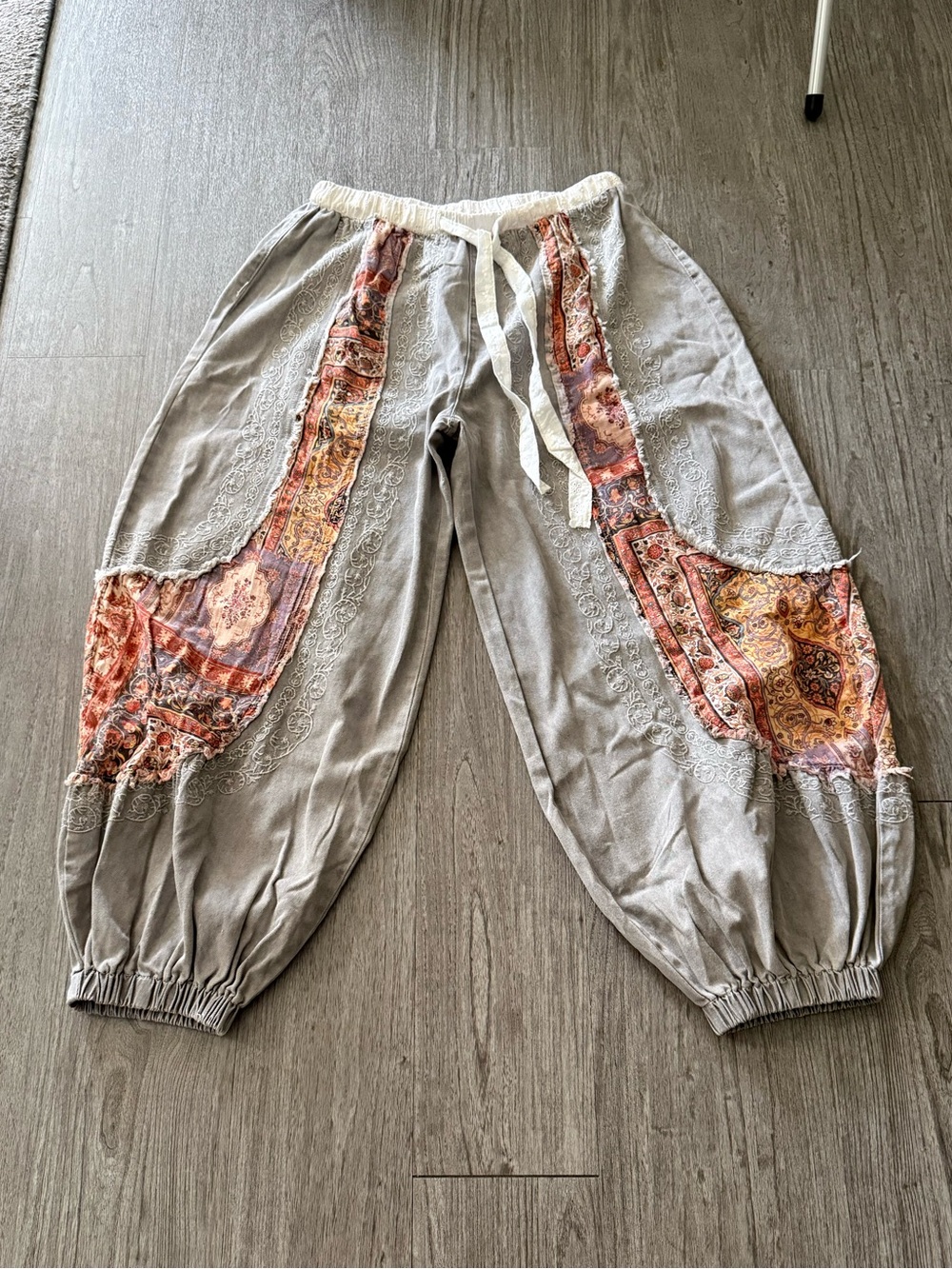 POL Patchwork & Embroidery Denim Joggers NWOT
